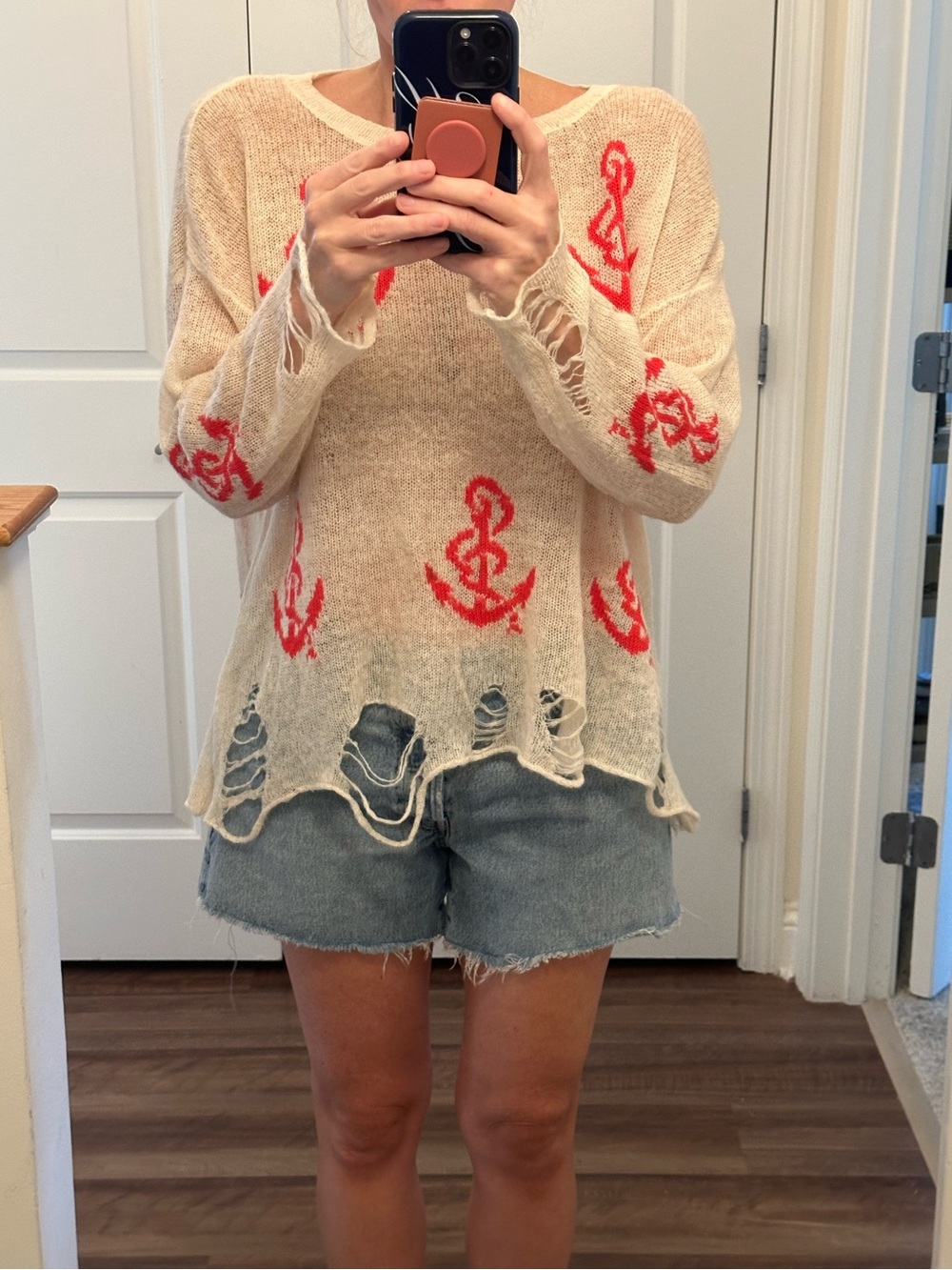 Vintage Wildfox Distressed Coastal Sweater Size M